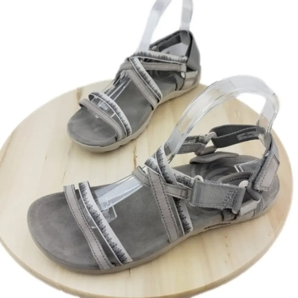 Women's Merrell Moon Sandals Sz 9 Gray Outdoor Performance Strappy Comfort Shoes - Picture 10 of 11